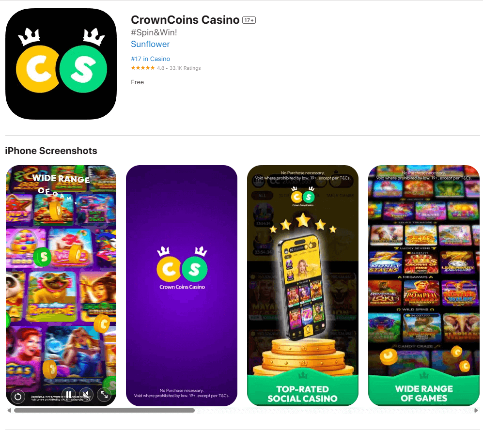 Crown Coins App store