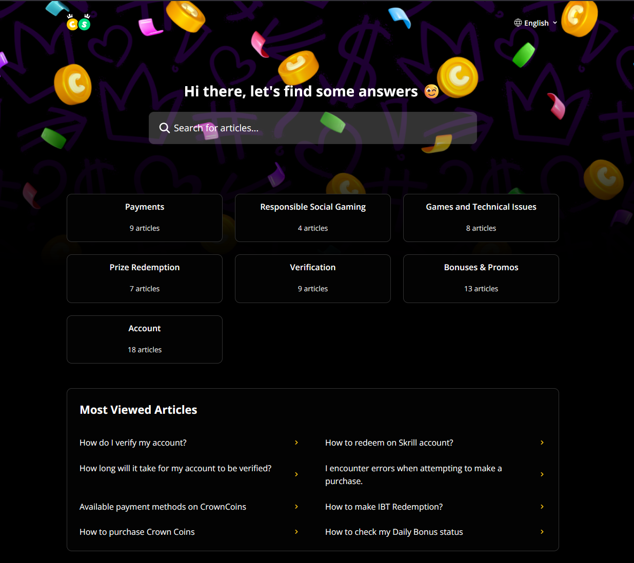 Crown Coins Help Center