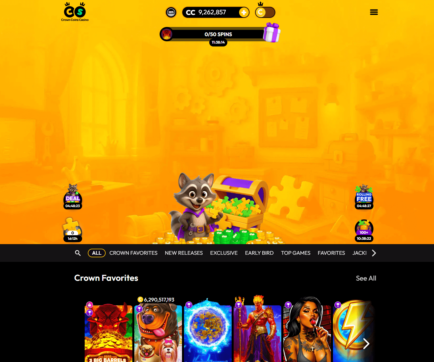 Crown Coins Homepage screenshot