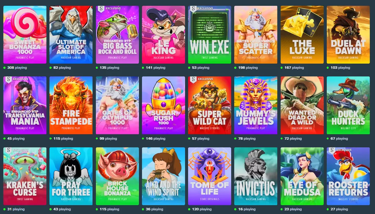 Stake Us Slot games popular being played