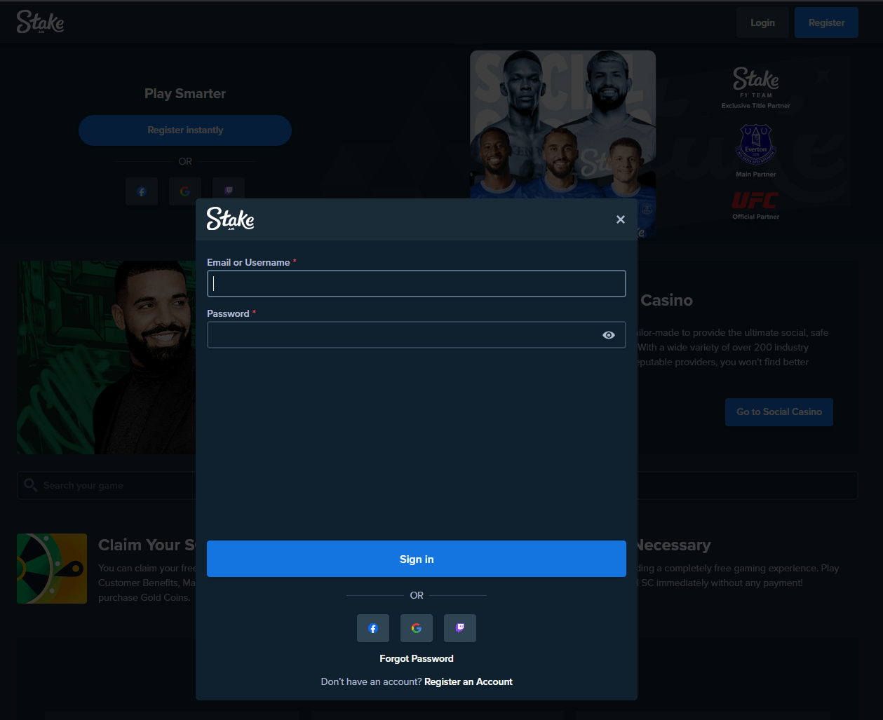 stake login