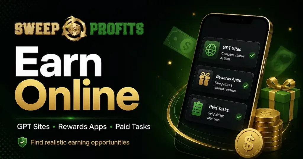 Earn online SweepProfits image design